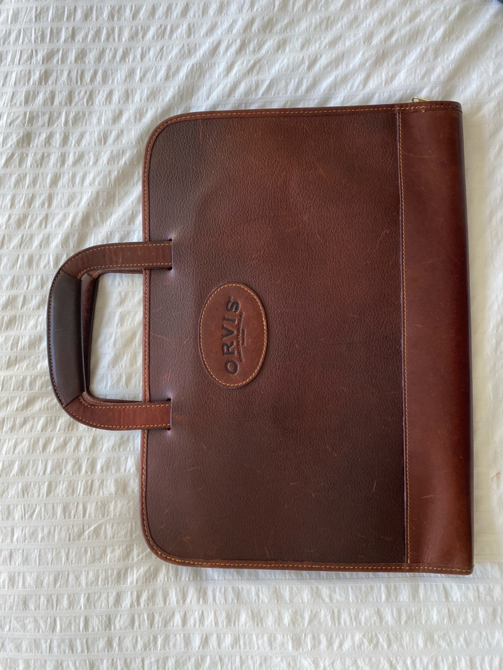 Orvis Dark Brown Leather Laptop / Portfolio Briefcase